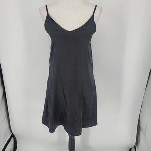 Zaful Black Satin Slip Dress Sleeveless Straps Cocktail Bodycon Women's Small